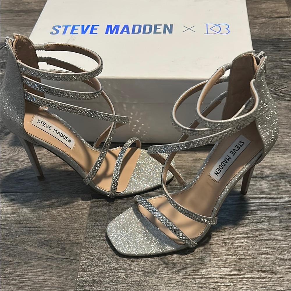 Steve Madden Silver High-Heeled Sandals